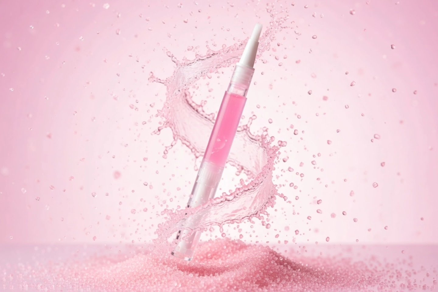Cuticle oil pen with click applicator and brush tip